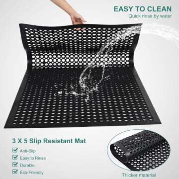 Rubber Outdoor Mats Commercial Restaurant Kitchen Anti Fatigue Rubber Drainage Mat New Non Slip Bar ...