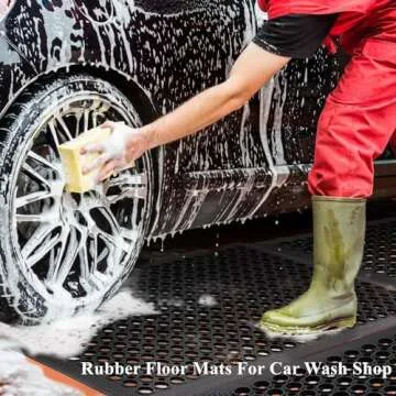 Rubber Outdoor Mats Commercial Restaurant Kitchen Anti Fatigue Rubber Drainage Mat New Non Slip Bar Floor Mat Door Mats for Entrance Garage Garden Use Black 36inch x 60inch from SallyMall