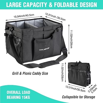 HAUSHOF Large Grill and Picnic Caddy for BBQ