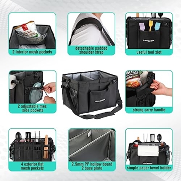 HAUSHOF Large Grill and Picnic Caddy for BBQ