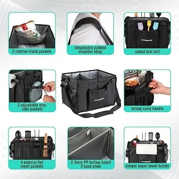 HAUSHOF Large Grill and Picnic Caddy for BBQ