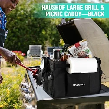 HAUSHOF Large Grill and Picnic Caddy for BBQ