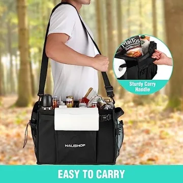 HAUSHOF Large Grill and Picnic Caddy for BBQ