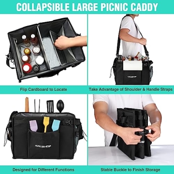 HAUSHOF Large Grill and Picnic Caddy for BBQ