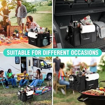 HAUSHOF Large Grill and Picnic Caddy for BBQ