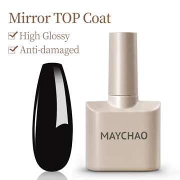 MAYCHAO 2 Pcs 15ml Gel Top and Base Coat Set, Clear Base and No Wipe Shiny Top Coat Gel Nail Polish ...
