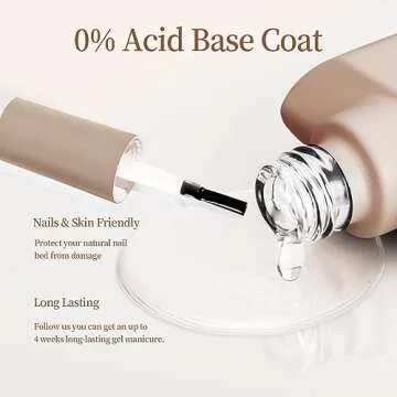 MAYCHAO Gel Top and Base Coat Set for Long Lasting Nails