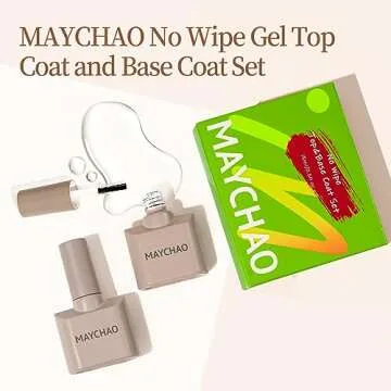 MAYCHAO Gel Top and Base Coat Set for Long Lasting Nails
