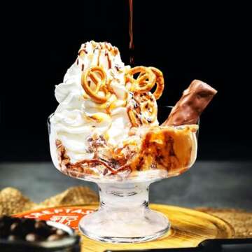 binsakao Glass Ice Cream Bowl Set of 6 - Stylish and Versatile