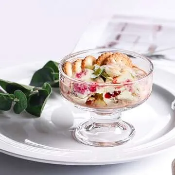 binsakao Glass Ice Cream Bowl Set of 6 - Stylish and Versatile