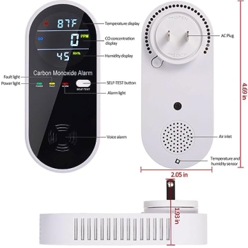 Portable 3-in-1 CO Detector for Home Travel Safety