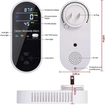 Portable 3-in-1 CO Detector for Home Travel Safety
