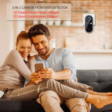 Portable 3-in-1 CO Detector for Home Travel Safety