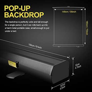 EMART Collapsible Chromakey Panel, 2-in-1 Black White Screen Backdrop, Portable Photography Backgrou...