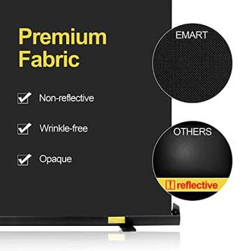 EMART Collapsible Chromakey Panel, 2-in-1 Black White Screen Backdrop, Portable Photography Background with Auto-Locking Frame for Photo Studio Video Live Streaming Photoshoot Zoom Gaming