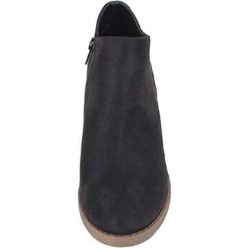 Soda TURNING ~ Women's Closed Toe Zipper Block Stacked Chunky Heel Ankle Bootie