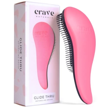 Crave Naturals Glide Thru Detangling Brush - Detangler Brush for Natural, Curly, Straight, Wet and D...