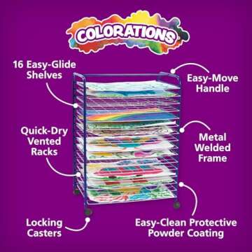 Colorations Premium Mobile Art Drying Rack for Easy Use