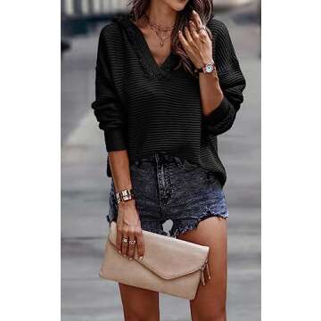 Shop PRETTYGARDEN V Neck Knitted Sweater for Women