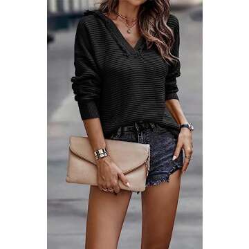 Shop PRETTYGARDEN V Neck Knitted Sweater for Women