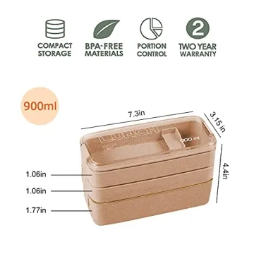 Eco-Friendly Stackable Leakproof Bento Lunch Box