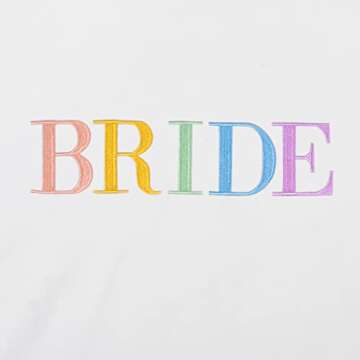 BANGELY Bride Sweatshirt for Women Wedding Shirt Honeymoon Sweatshirt Bride Print Long Sleeve T-shirt Engagement Gift Shirt White