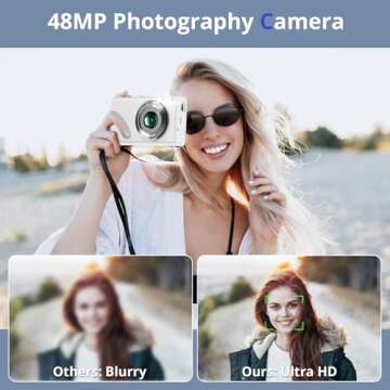 48MP 4K Digital Camera with Autofocus & Zoom