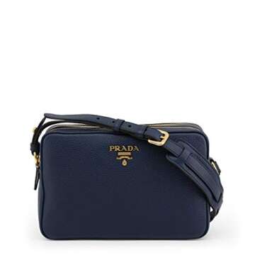 Prada Women's Navy Blue Vitello Phenix Leather Crossbody 1BH079