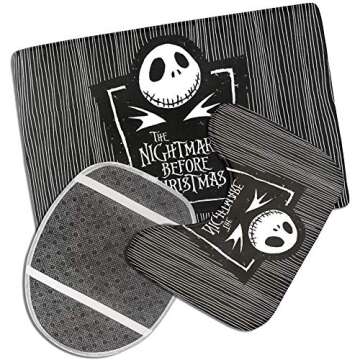 Plush Non-Slip Bath Mat Rug Set for Halloween Decor