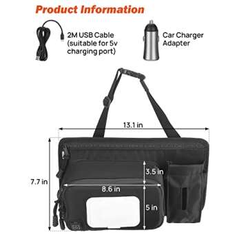 JOYTUTUS Wipe Warmer for Car with Hand Sanitizer Holder, Tablet Storage Pocket and Mesh Pocket, Potable Wipe Dispenser for Fresh Wipes, Car Travel Accessories for Adult & Kids to Keep Clean