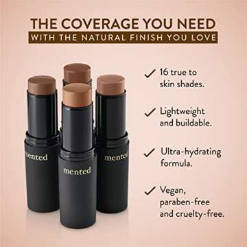 Mented Cosmetics Stick Foundation Make Up, Concealer & Contour Stick for Medium Skin, Cream Foundati...