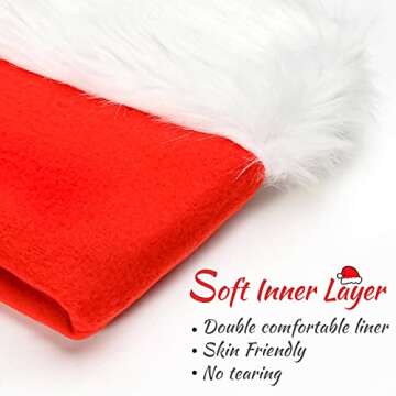 JUANANIUG Baby Santa Hat: Christmas Hat for Infant Newborn - Extra Thicken Classic Fur for Christmas New Year Festive Xmas Holiday Party Supplies