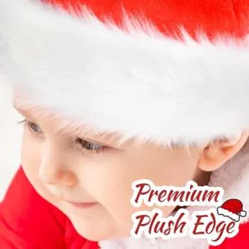 JUANANIUG Baby Santa Hat: Christmas Hat for Infant Newborn - Extra Thicken Classic Fur for Christmas New Year Festive Xmas Holiday Party Supplies