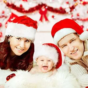 JUANANIUG Baby Santa Hat: Christmas Hat for Infant Newborn - Extra Thicken Classic Fur for Christmas New Year Festive Xmas Holiday Party Supplies
