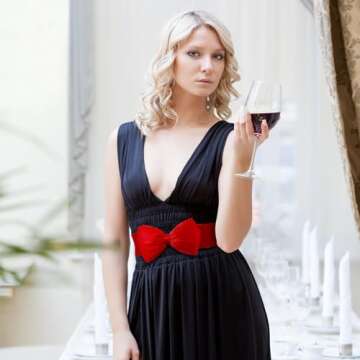 SportsWell Women's Fashionable Bowknot Wide Belt Girls Lady Stretch Cinch Dress Waistband Red