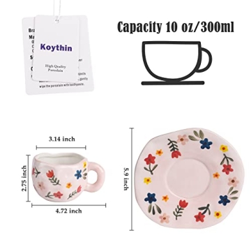 Handmade Koythin Ceramic Coffee Mug - Unique Pink Cup
