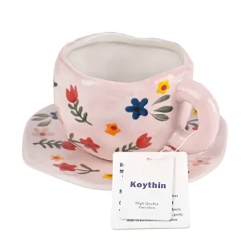 Handmade Koythin Ceramic Coffee Mug - Unique Pink Cup