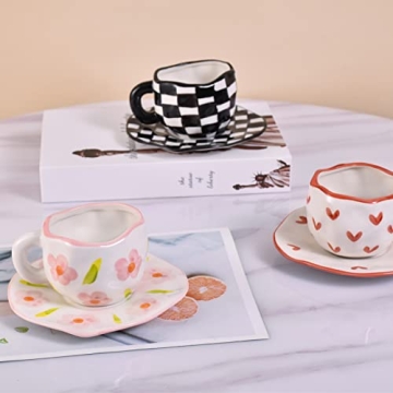 Handmade Koythin Ceramic Coffee Mug - Unique Pink Cup