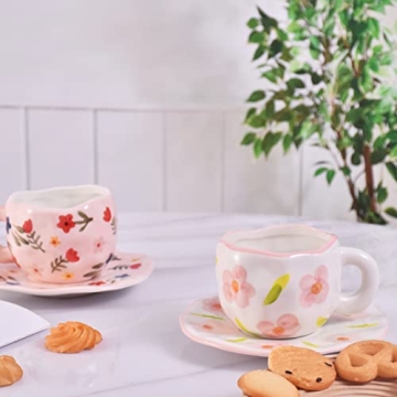 Handmade Koythin Ceramic Coffee Mug - Unique Pink Cup