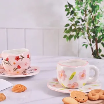 Handmade Koythin Ceramic Coffee Mug - Unique Pink Cup