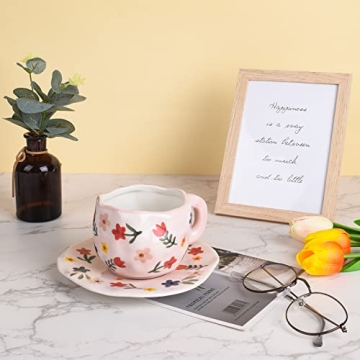 Handmade Koythin Ceramic Coffee Mug - Unique Pink Cup