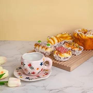 Handmade Koythin Ceramic Coffee Mug - Unique Pink Cup