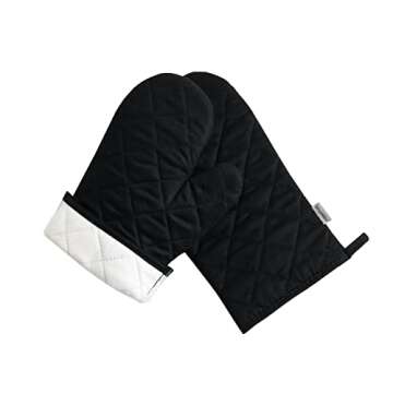 Oven Mitts and Pot Holders 4 pcs Set,High Heat Resistant 500 Degree Extra Thicken Long Kitchen Cotton Oven Glove for Cooking