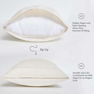 Top Finel Cream White Decorative Throw Pillow Covers 18 X 18,Soft Couch Living Room Sofa Velvet Cushion Case Pack of 2,Christmas Home Decor for Bedroom