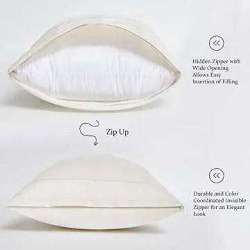 Top Finel Cream White Decorative Throw Pillow Covers 18 X 18,Soft Couch Living Room Sofa Velvet Cushion Case Pack of 2,Christmas Home Decor for Bedroom