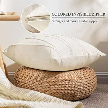 Top Finel Cream White Decorative Throw Pillow Covers 18 X 18,Soft Couch Living Room Sofa Velvet Cushion Case Pack of 2,Christmas Home Decor for Bedroom