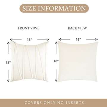 Top Finel Cream White Decorative Throw Pillow Covers 18 X 18,Soft Couch Living Room Sofa Velvet Cushion Case Pack of 2,Christmas Home Decor for Bedroom