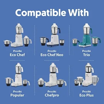 Preethi Steele 3-Jar Mixer Grinder, 550W - Silver