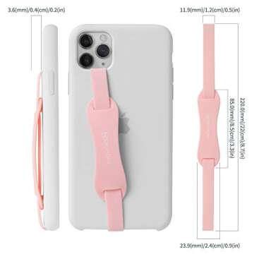 Sinjimoru Universal Silicone Phone Finger Grip, Cell Phone Grip Holder with Stretching Loops, for Phone Kickstand on iPhone Cases. Sinji Loop Stand Pink