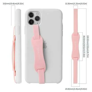 Sinjimoru Universal Silicone Phone Finger Grip, Cell Phone Grip Holder with Stretching Loops, for Phone Kickstand on iPhone Cases. Sinji Loop Stand Pink
